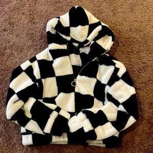 Black and White checkered pullover jacket